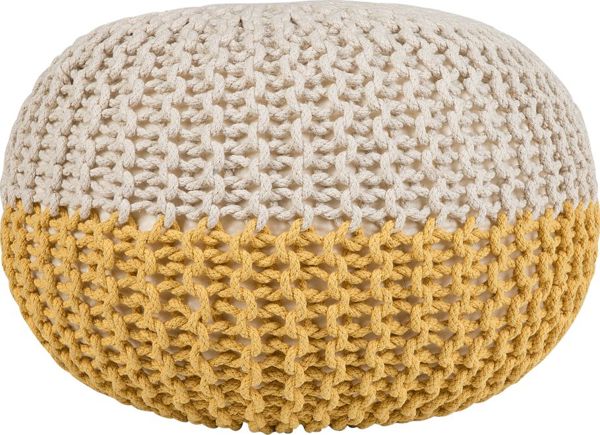 Beliani Pouf 50 x 35 cm κιτρινομπεζ CONRAD 8083424 4251682203135
