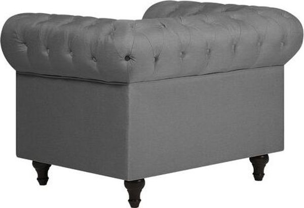 Πολυθρόνα Beliani Chesterfield, Ανοιχτό Γκρι, Ύφασμα, Κλασικό Αγγλικό Στυλ, 7984210