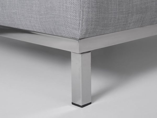 Beliani Γωνιακός Καναπές OSLO Δεξιά Γωνία, Minimal Σχεδιασμός με Μεταλλικά Πόδια, Ανοιχτό Γκρι, 8083337