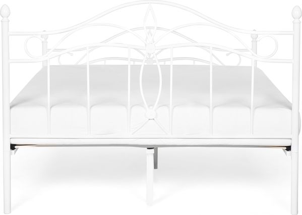 Beliani Μεταλλικό Κρεβάτι ANTLIA, Λευκό, 160 x 200 cm