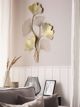 Διακοσμητικό Τοίχου Beliani Indium, Μεταλλικό με Σχέδιο Φύλλα Ginkgo, Χρυσό