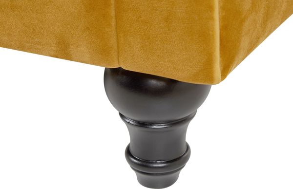 Καναπές Beliani Chesterfield 3θέσιος, Βελούδινος, Κίτρινος, 8497577