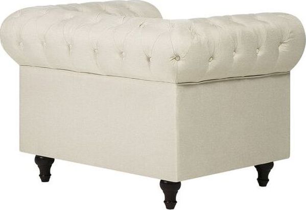 Beliani Πολυθρόνα Chesterfield Μπεζ, Κλασικό Αγγλικό Στυλ με Καπιτονέ Λεπτομέρειες