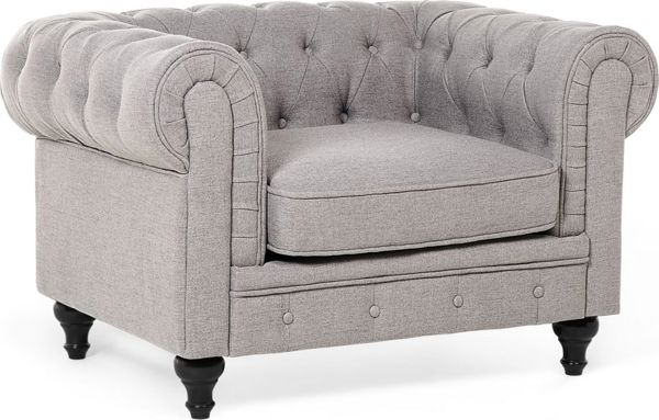Πολυθρόνα Beliani ανοιχτό γκρι CHESTERFIELD 7984238 4260580922185