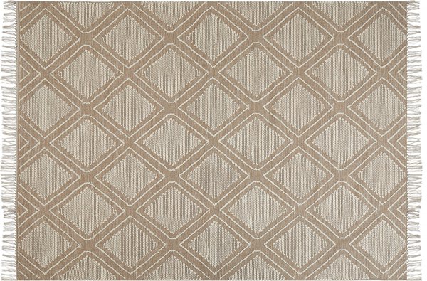 Beliani Lumarko Βαμβακερό χαλί 160 x 230 cm λευκό και μπεζ KACEM! 12291512 4251682288385