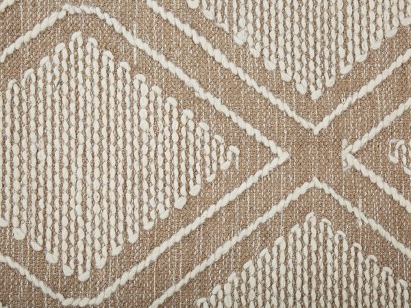 Beliani Lumarko Βαμβακερό χαλί 160 x 230 cm λευκό και μπεζ KACEM! 12291512 4251682288385