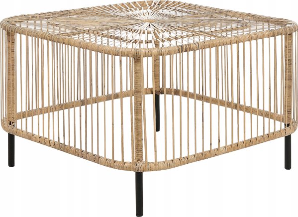 Τραπέζι κήπου Beliani 67 x 67 Natural Rattan CESENATICO Lumarko! 13514921 4255664833334