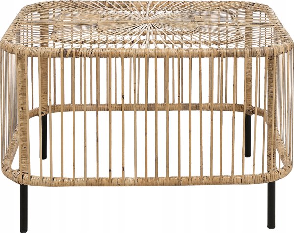 Τραπέζι κήπου Beliani 67 x 67 Natural Rattan CESENATICO Lumarko! 13514921 4255664833334