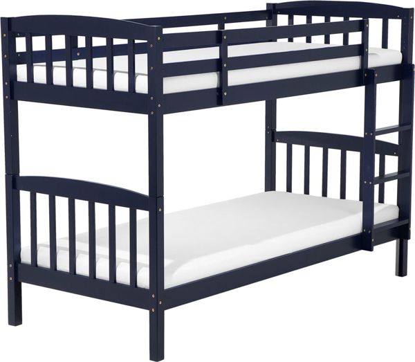 Beliani Ξύλινη Κουκέτα Revin 90x200 cm Μπλε από Πεύκο Πεύκο