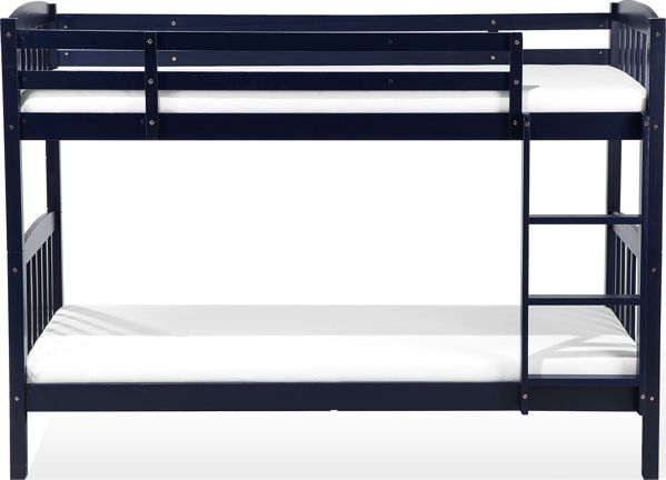 Beliani Ξύλινη Κουκέτα Revin 90x200 cm Μπλε από Πεύκο Πεύκο
