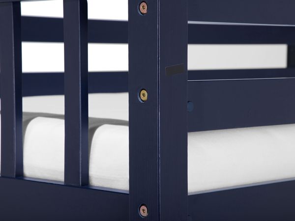Beliani Ξύλινη Κουκέτα Revin 90x200 cm Μπλε από Πεύκο Πεύκο