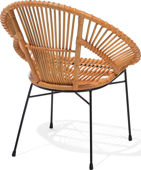 Beliani Καρέκλα SARITA από Ρατάν, Μπεζ, Μεταλλικός Σκελετός, Boho Στυλ