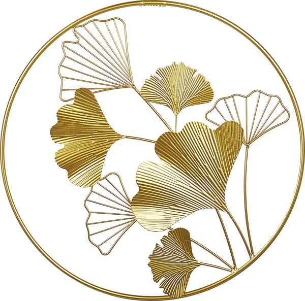 Beliani Διακοσμητικό Τοίχου Bismuth, Μεταλλικό Ginkgo Φύλλα, Χρυσό, 8264002