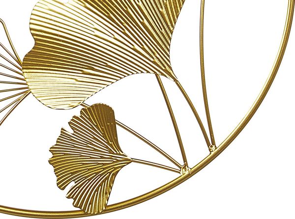 Beliani Διακοσμητικό Τοίχου Bismuth, Μεταλλικό Ginkgo Φύλλα, Χρυσό, 8264002