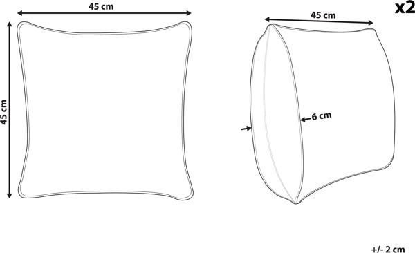 Beliani Σετ 2 διακοσμητικά μαξιλάρια 45 x 45 cm πολύχρωμα ERINUS 8397574 4251682263962
