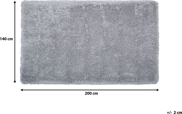 Beliani Shaggy Χαλί CIDE, Ορθογώνιο, 140x200 cm, Γκρι