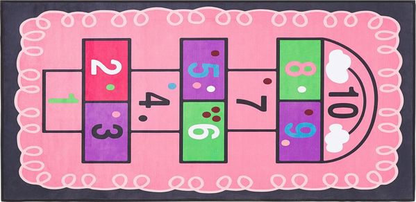 Beliani Παιδικό χαλί hopscotch 80 x 150 cm ροζ HONAZ 8034560 4251682241106