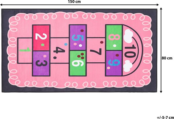 Beliani Παιδικό χαλί hopscotch 80 x 150 cm ροζ HONAZ 8034560 4251682241106