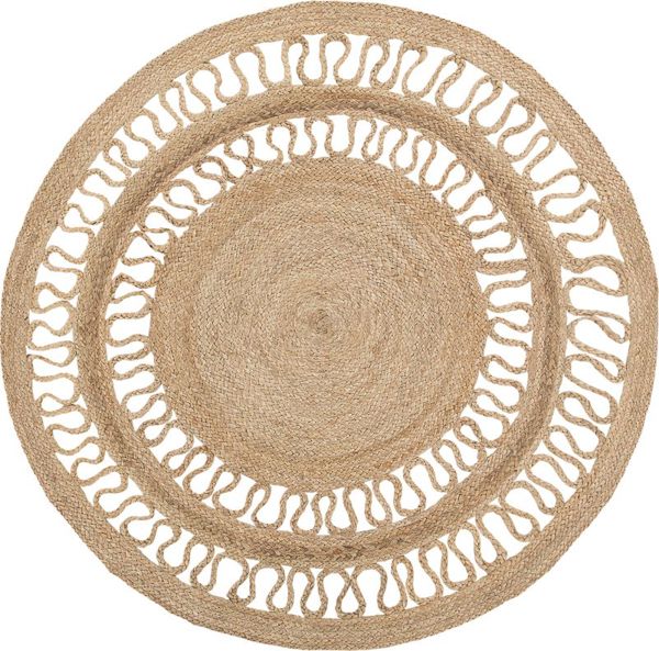 Beliani Στρογγυλό χαλί από γιούτα 120 cm μπεζ DIKILI 8497461 4251682228251
