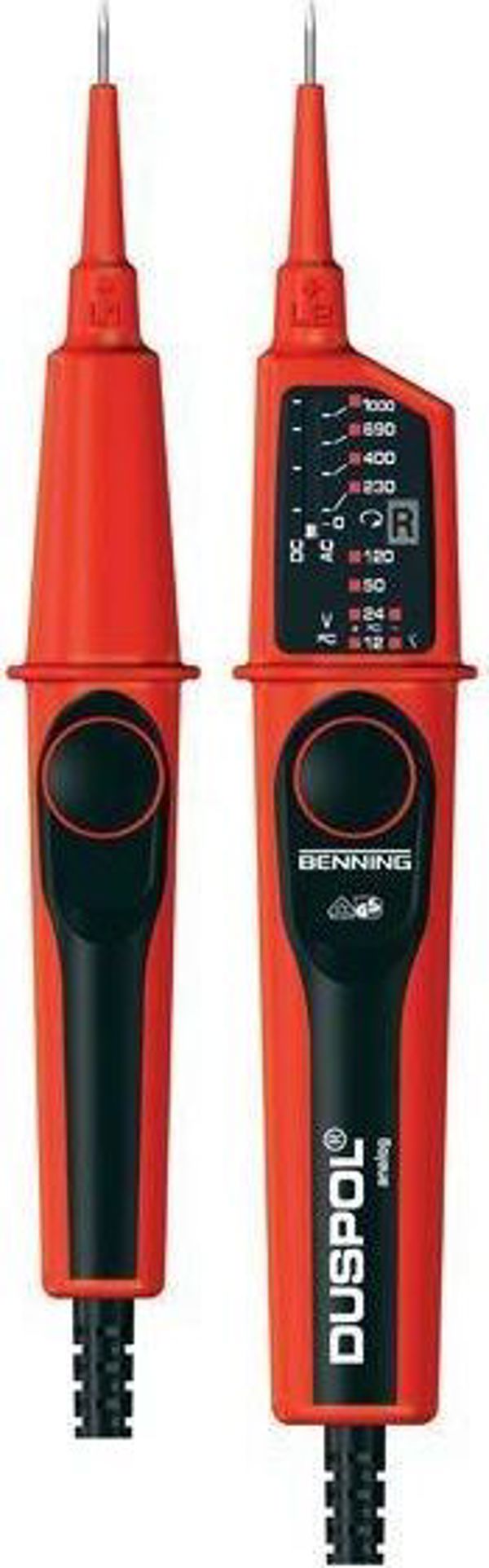 Benning Αναλογικός Δείκτης Τάσης Duspol Digital, 12-1000V AC/DC, Έλεγχος RCD 30mA, με LED & LCD Ένδειξη