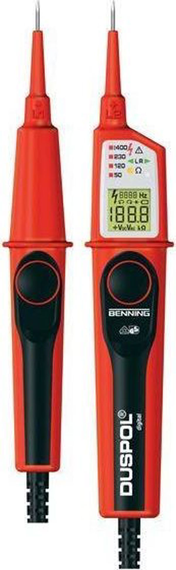 Benning Ψηφιακός Δείκτης Τάσης DUSPOL Digital, 1-1000V AC/1200V DC, True RMS με LCD/LED Ένδειξη και Έλεγχο Φάσης