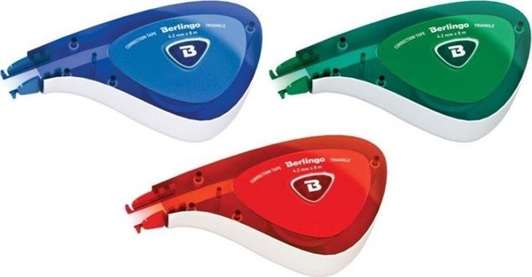 Διορθωτική Ταινία Berlingo Triangle, 4.2mm x 8m, Τριγωνικό Σώμα, Διάφορα Χρώματα