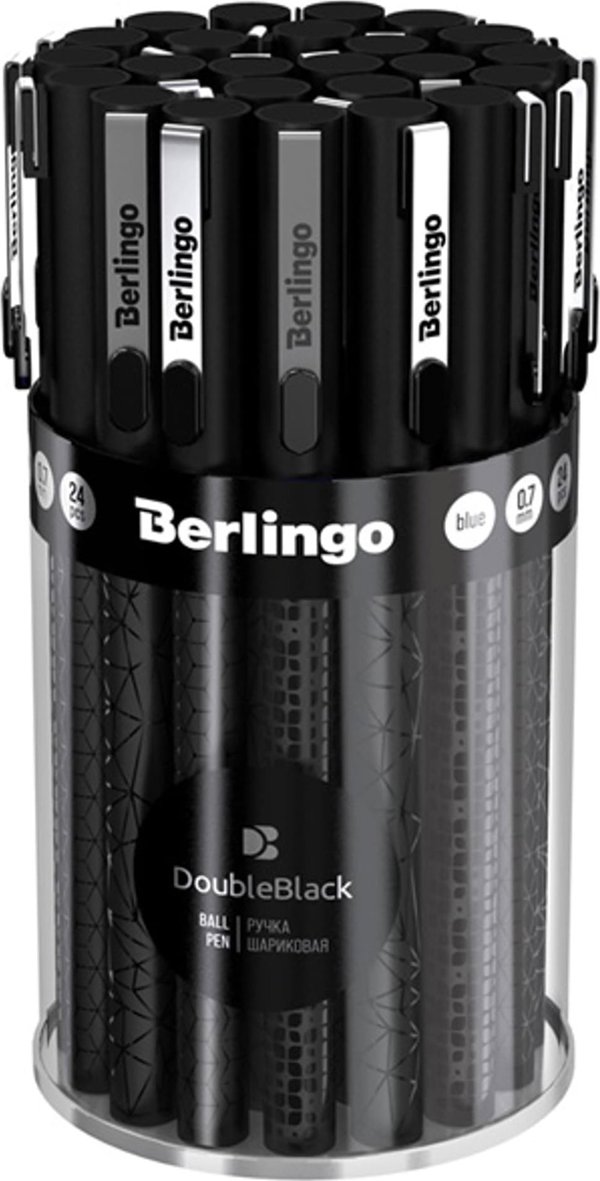 Berlingo, στυλό διαρκείας, μπλε, 24τμχ, 0.5mm, DoubleBlack