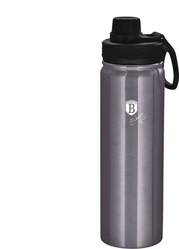 Berlinger Haus Αθλητικό Μπουκάλι Metallic Line Carbon Pro BH/7753, 540ml, Ανοξείδωτο Ατσάλι, Σκούρο Γκρι