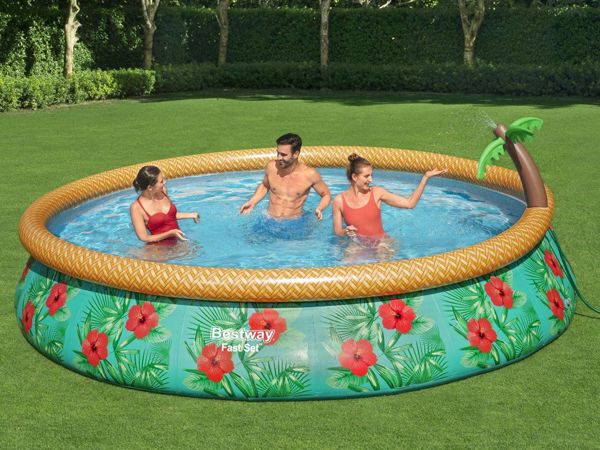 Bestway Fast Set Πισίνα Paradise Palms 457x84cm 7in1 με Αξεσουάρ (57416)