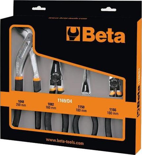 Beta Tools Σετ Πένσας 4 Τεμαχίων 1169/D4 - Επαγγελματικό Σετ Εργαλείων