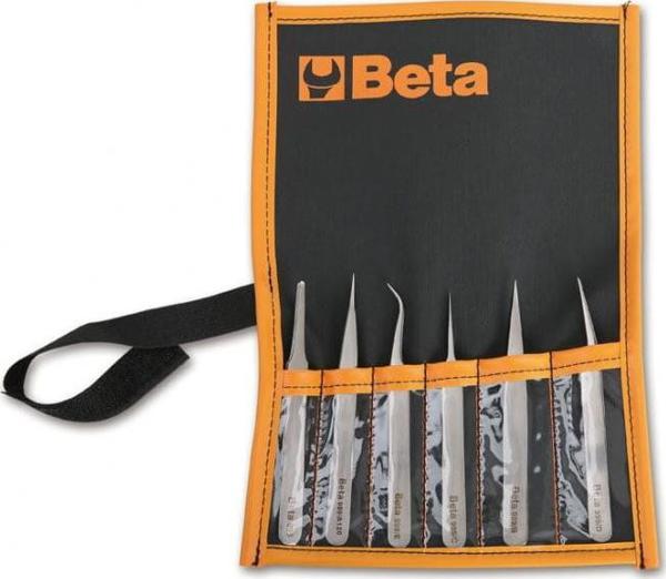 Beta Tools Σετ Τσιμπίδων 999/B6, 6 Τεμάχια, Ανθεκτικά σε Οξέα και Μη Μαγνητικά