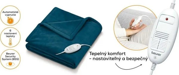 Ηλεκτρική κουβέρτα Beurer Beurer HD75 Cosy Ocean, ηλεκτρική κουβέρτα (σκούρο μπλε, 130 x 180 cm)
