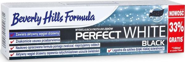 Beverly Hills Formula Οδοντόκρεμα Perfekt White Black 75+25ml