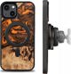 Θήκη από ξύλο και ρητίνη για iPhone 15 Plus MagSafe Bewood Unique Orange - πορτοκαλί-μαύρο