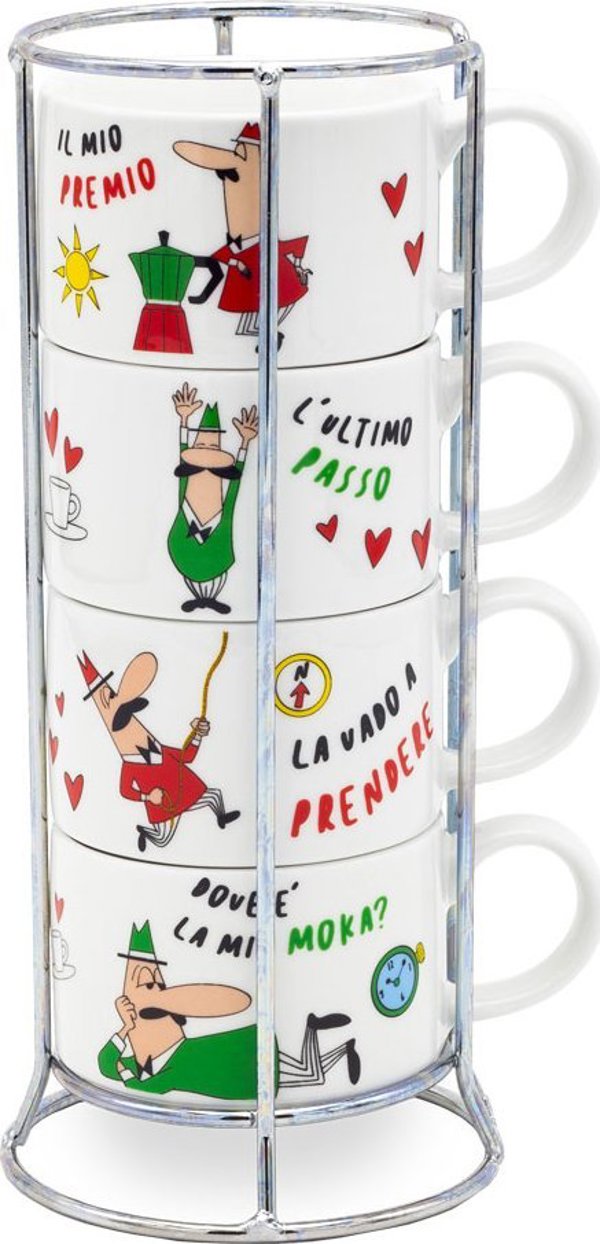 Bialetti Bialetti Italia - Σετ 4 φλιτζάνια για καπουτσίνο σε βάση
