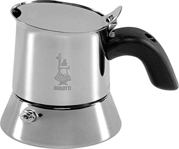 Bialetti Καφετιέρα Moka New Venus 2 Φλιτζάνια, Ανοξείδωτο Ατσάλι, Ασημί