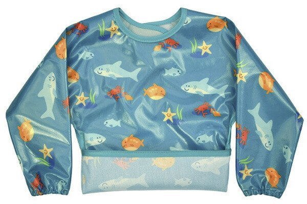 Σαλιάρα με μανίκια BIBETTA Turquoise Sea Creatures, BZS-51-004