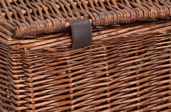 Bicycle Gear Ποδηλατικό Καλάθι από Λυγαριά, Εμπρόσθιο με Μεταλλικά Άγκιστρα, Καφέ, 45x30x25cm, για Ποδήλατα 20-28"
