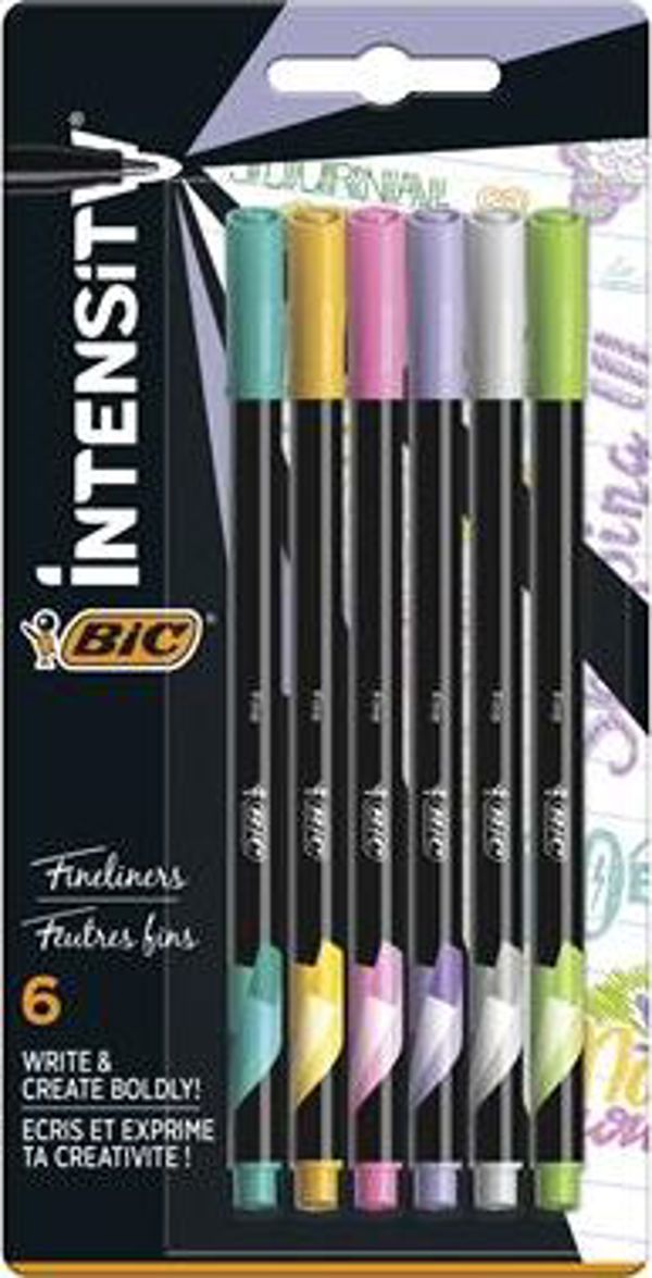BIC Στυλό Fineliner Intensity Fine, Παστέλ Χρώματα, 6 Τεμάχια