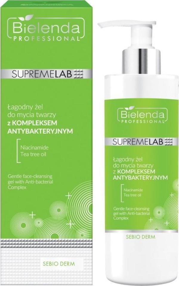 Bielenda SupremeLab Sebio Derm ήπιο τζελ καθαρισμού προσώπου με αντιβακτηριδιακό σύμπλεγμα 200g