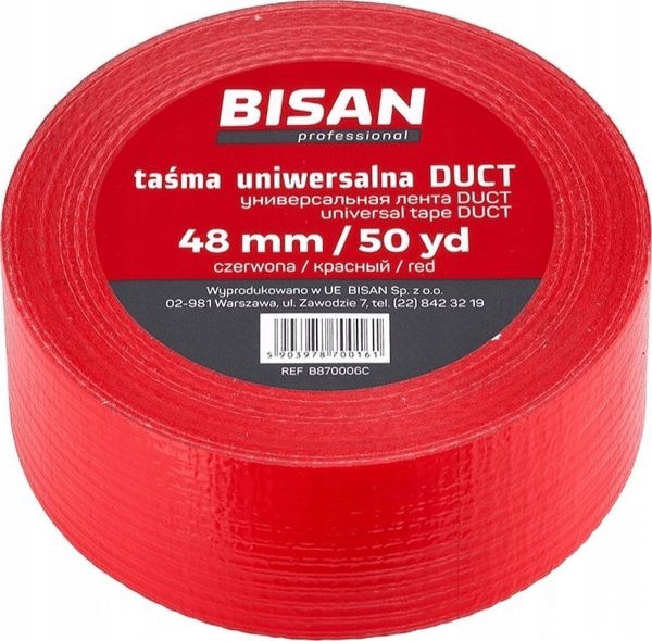 Ταινία γενικής χρήσης Bisan DUCT 48MM/50MB κόκκινη [24]