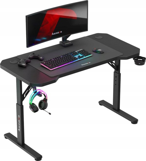 Γραφείο Gaming Huzaro με Ρυθμιζόμενο Ύψος Huzaro Hero 2.6 Black + Mousepad