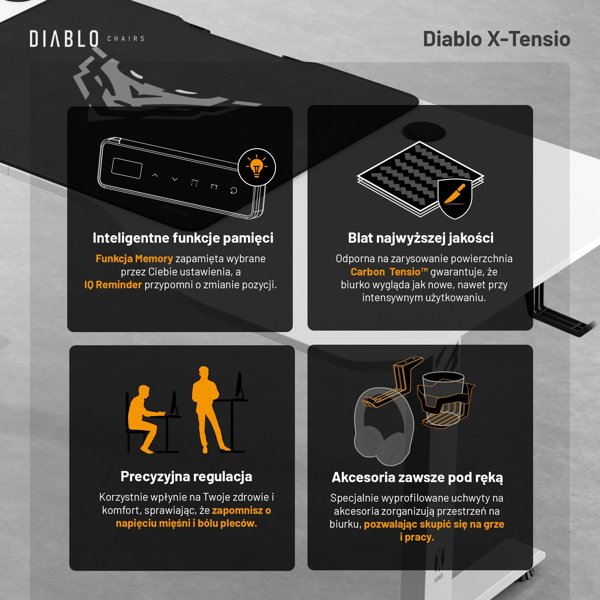 Γραφείο Diablo Chairs X-Tensio 1600 Λευκό 160x75 εκ.