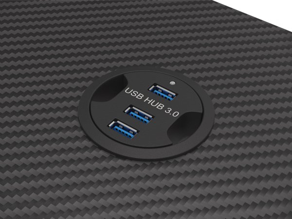 Γραφείο Genesis Holm 510 RGB Μαύρο 160 cmx75 cm