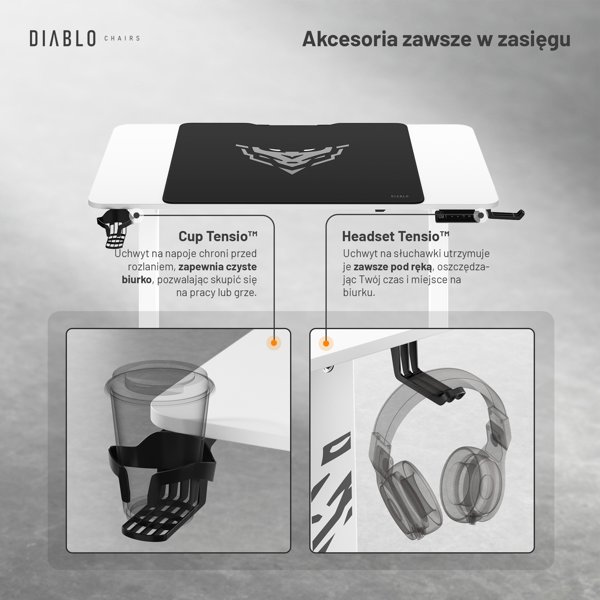 Γραφείο Diablo Chairs X-Tensio 1100 Λευκό 110x60 cm