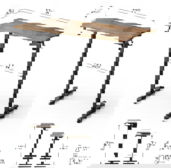 Γραφείο SENSE7 NOJO LIGHT Μαύρο Δρυς 120x60 εκ.