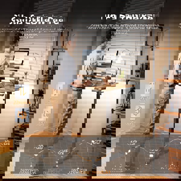 Γραφείο SENSE7 NOJO LIGHT Μαύρο Δρυς 120x60 εκ.