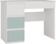 Γραφείο Topeshop Mijas με 4 Συρτάρια, Αριστερή Διάταξη, 98x51x76 εκ., Λευκό / Μέντα