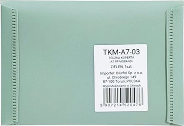 Biurfol Φάκελος με κουμπί A7 PP πράσινο soft touch BIURFOL