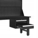 Biurko warsztatowe LOGAN, 1500 x 1700 x 750 mm, All Black: czarne
